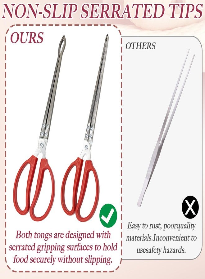 Niuohoy 2 Pcs Snake Feeding Tongs 15 Inch Extra Long Stainless Steel Reptile Feeding Tongs, Curved Mouth & Straight Mouth for Ball Python, Fish Aquariums, Reptiles Snakes, Tank Accessories Terrarium Supplies - Image 5